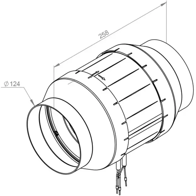Kanalventilator 125 mm blandet flow ETAMASTER - EM 125L EC 02