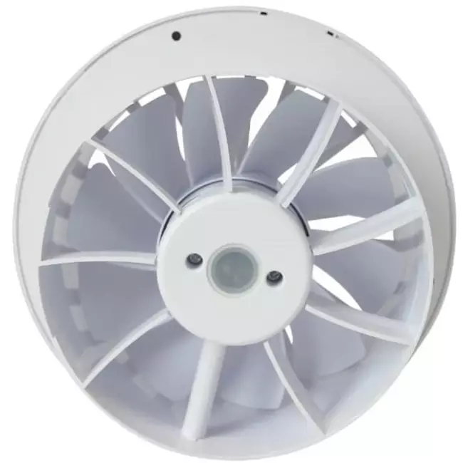 Rund badeværelsesventilator i hvid med timer – Ø 150 mm – aRid 150 BB TS