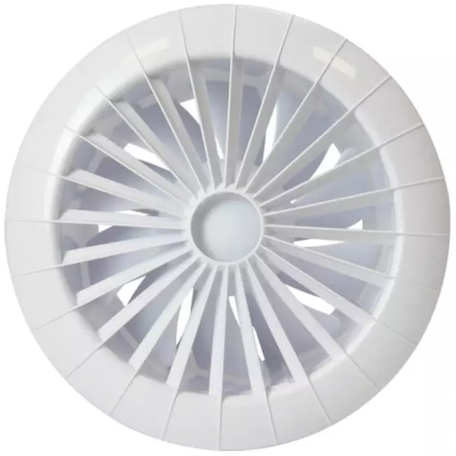 Rund badeværelsesventilator i hvid med timer – Ø 150 mm – aRid 150 BB TS