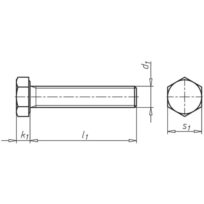 Bolt m10x25mm.galv.8.8 din933 (200 stk.)