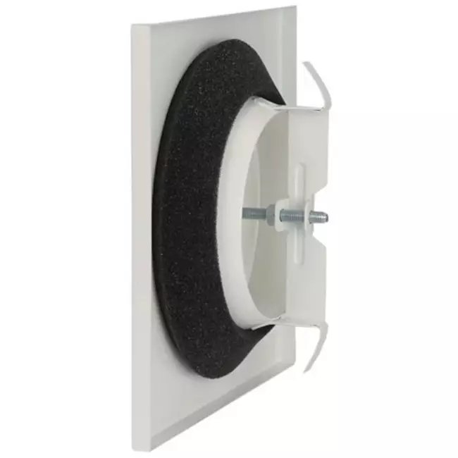 Udsugningsventilationsventil i metal, firkantet Ø 100 mm hvid med friktionsfjedre - DVSQ100