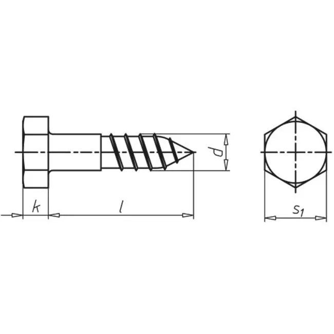 Bolt med trægevind 8x50mm galv. (200)
