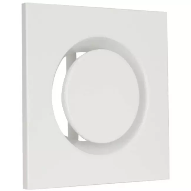 Udsugningsventilationsventil i metal, firkantet Ø 100 mm hvid med friktionsfjedre - DVSQ100