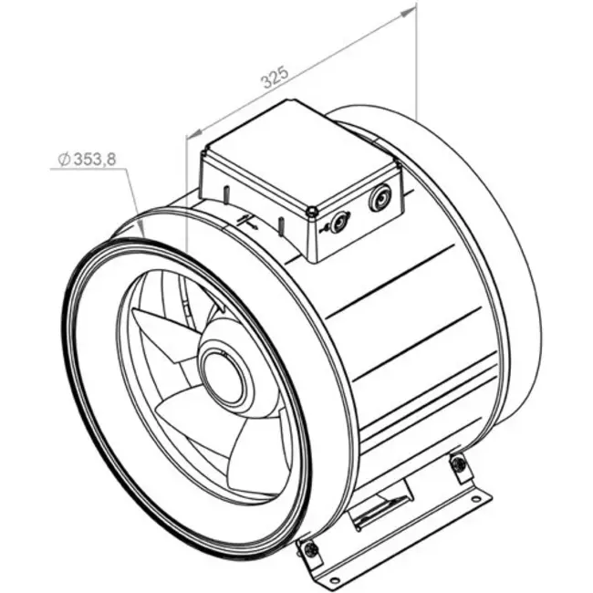 Ruck® ETAMASTER-kanalventilator med EC-motor 3320m³/t - Ø 355 mm + driftspotentiometer 10 kO