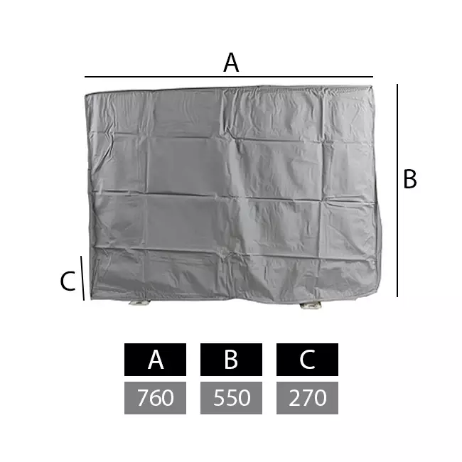 Dæksel til udendørsenheder lille 760 x 550 x 270 mm