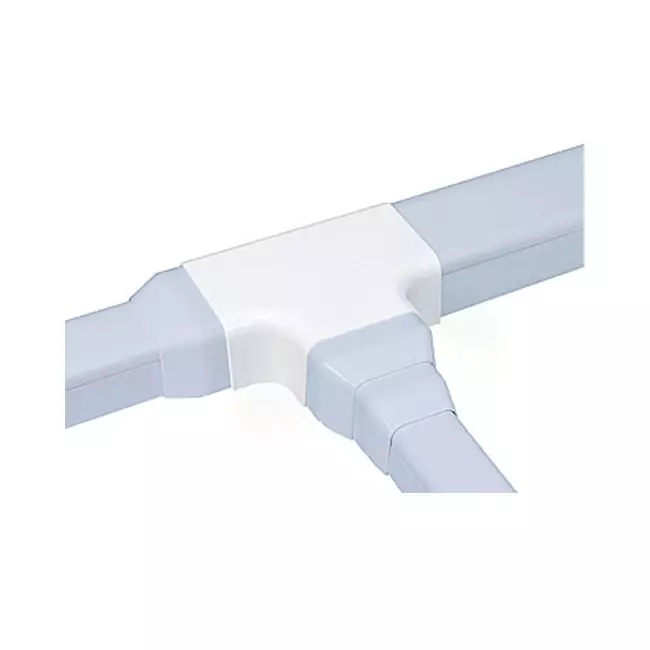 Climaplus-airconditionkanal T-stykke til montering af kanal 125 x 75 mm RAL 9010 HVID