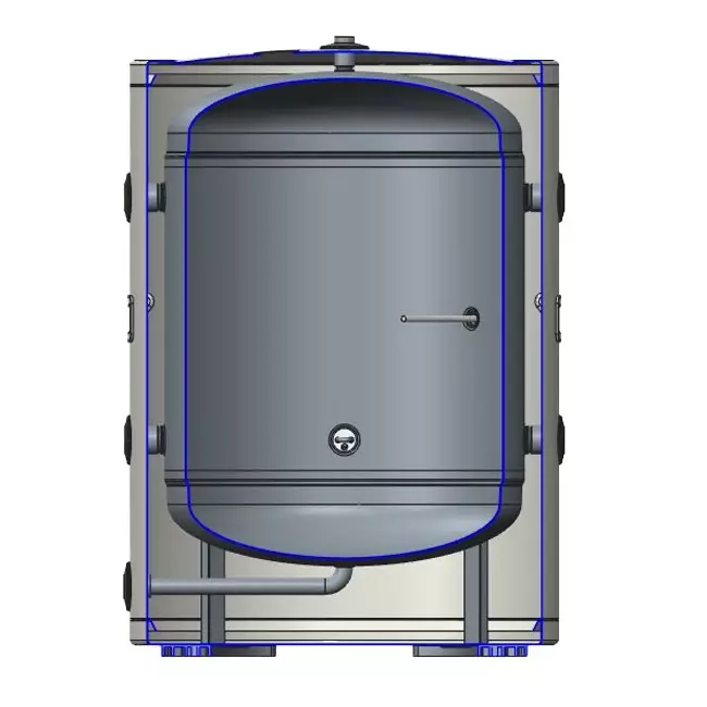 Buffertank i rustfrit stål Duplex 100L med 2KW-modstand