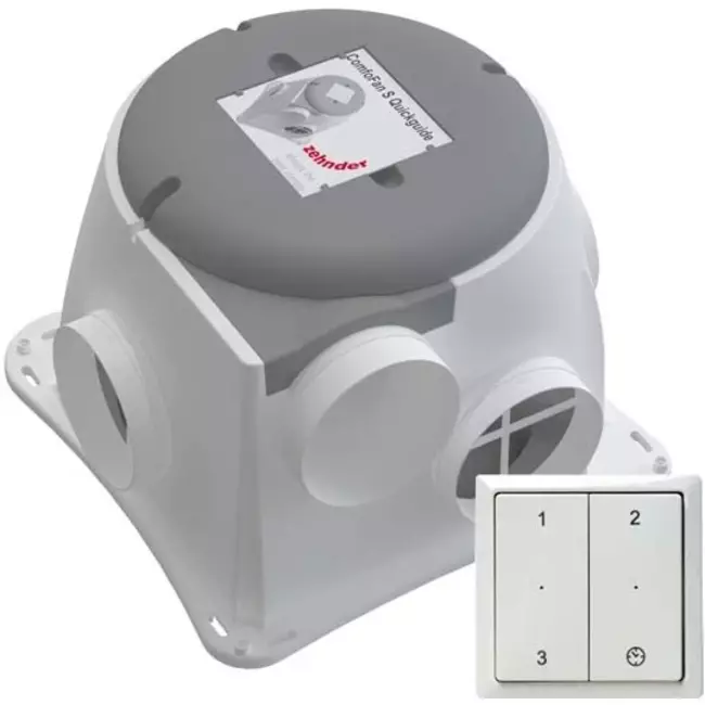 Zehnder ComfoFan Silent-pakke 460 m³/h + RFZ-betjening – stik med jordforbindelse