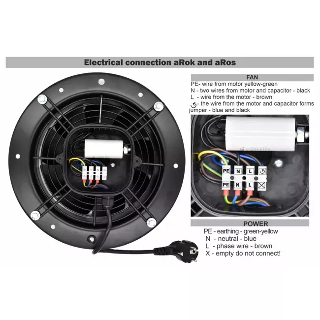 Rund, aksial ventilator 450 mm – 5.365 m³/t – aRos