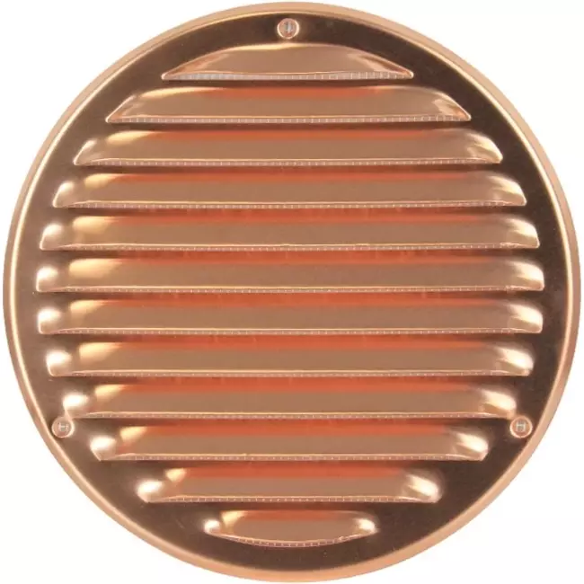 Ventilationsrist i metal, rund Ø 200 mm kobber – MR200Cu