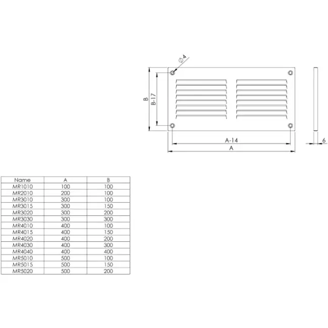 Metalgitter 300x300 mm hvid - MR3030