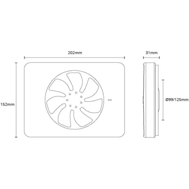 Vent-Axia Lo-Carbon iQ badeværelsesventilator Fresh Intellivent Ø 100 - 125 mm