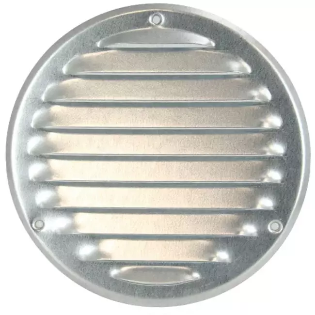 Ventilationsrist i metal rund Ø 160mm zink