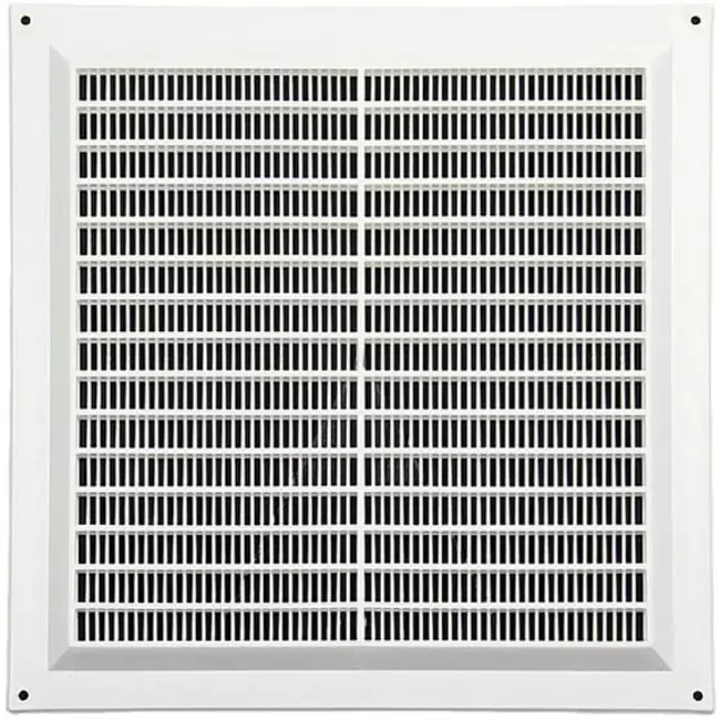 Firkantet ventilationsrist med rist 250x250 mm hvid - VR2525Y