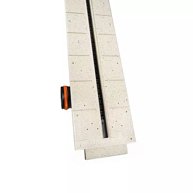 Ergovent rammeløs spaltediffusor 1050 mm med tilslutningsdiameter 75 mm - modulær - 1 spalte