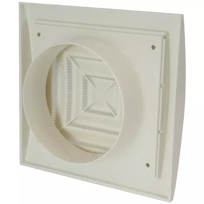 Firkantet loftdiffusor 150x150 diameter: 100 hvid - ND10G