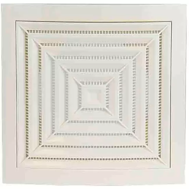 Firkantet loftdiffusor 190x190 diameter: 125 hvid - ND12G