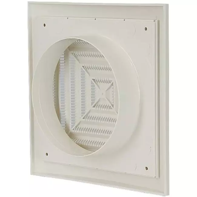 Firkantet loftdiffusor 190x190 diameter: 125 hvid - ND12G