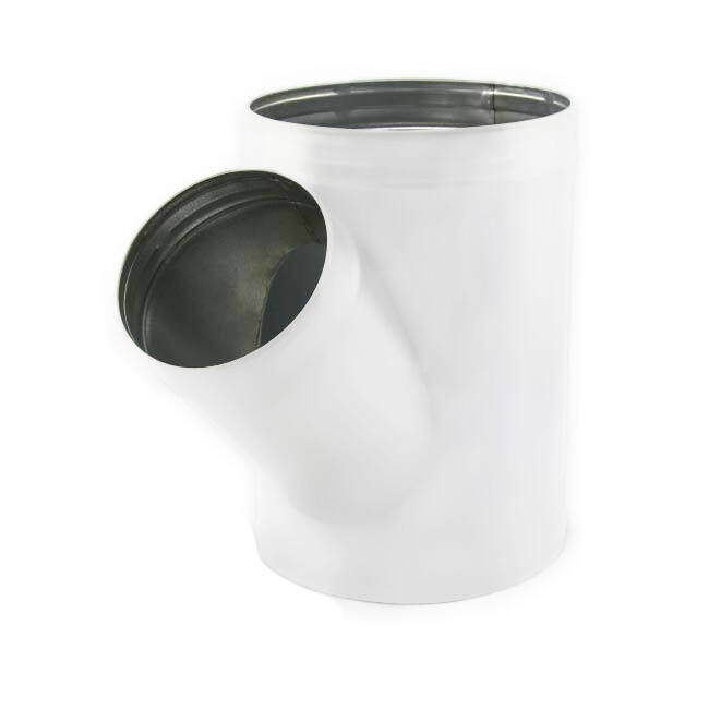 Spiro t-stykke 80 mm diameter 80 mm (45 grader) (sendz. galvaniseret) RAL9010