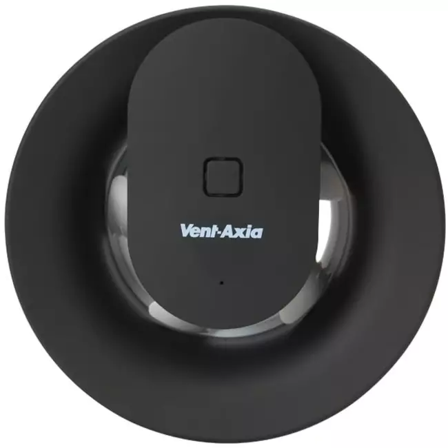 Svara badeværelsesventilator med timer, fugt- og lyssensor, 100–125 mm (app-styret) SORT