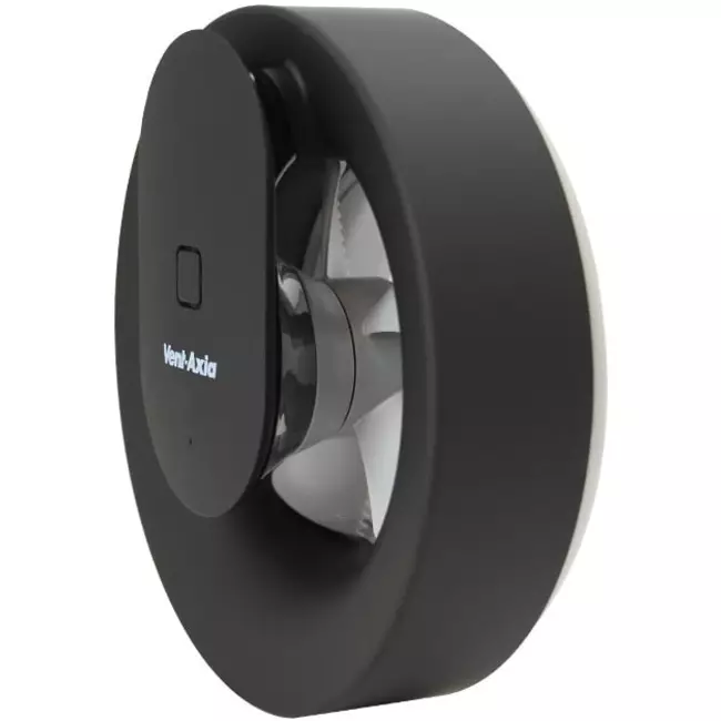 Svara badeværelsesventilator med timer, fugt- og lyssensor, 100–125 mm (app-styret) SORT