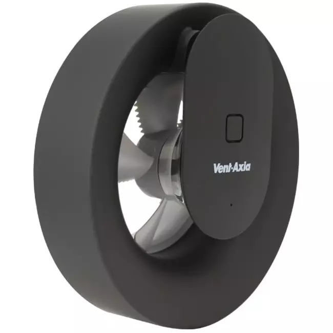 Svara badeværelsesventilator med timer, fugt- og lyssensor, 100–125 mm (app-styret) SORT