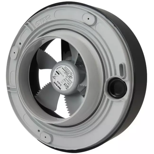 Svara badeværelsesventilator med timer, fugt- og lyssensor, 100–125 mm (app-styret) SORT