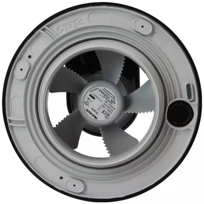 Svara badeværelsesventilator med timer, fugt- og lyssensor, 100–125 mm (app-styret) SORT