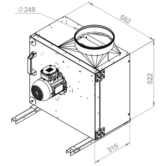 Boksventilator til røggas F400 - MPS 250 D2 F4 30