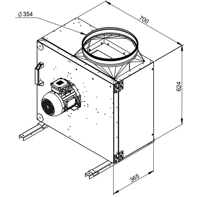 Boksventilator til røggas F400 - MPS 355 D4 F4 30