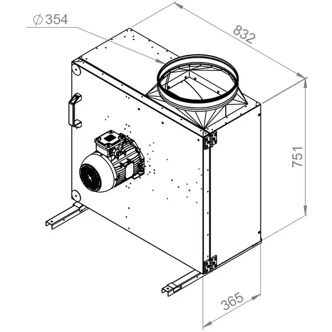 Boksventilator til røggas F400 - MPS 450 D4 F4 30