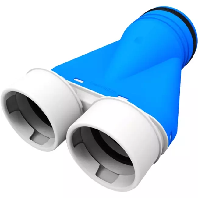 UniflexPlus-entilationsventilmanifold 2x Ø90 mm med samlestykke Ø 125 mm