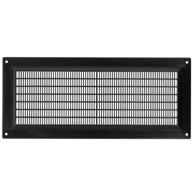 Rektangulær ventilationsrist i plastik 130x300 sort - VR1330M