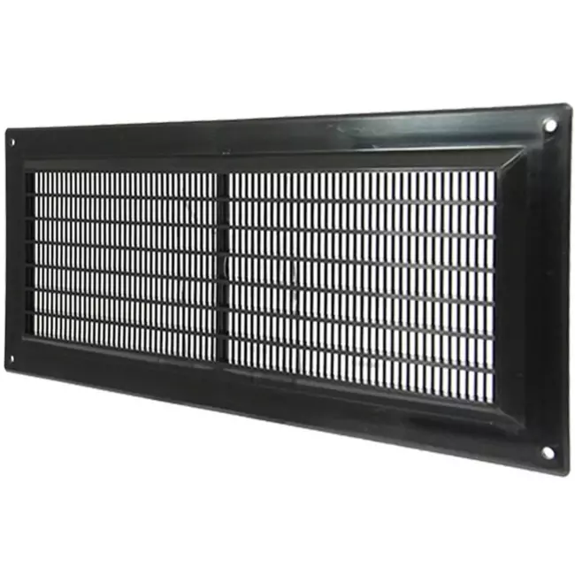 Rektangulær ventilationsrist i plastik 130x300 sort - VR1330M