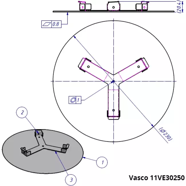 Vasco luksusdesignet loft- eller vægventil rund (inkl. smiley)
