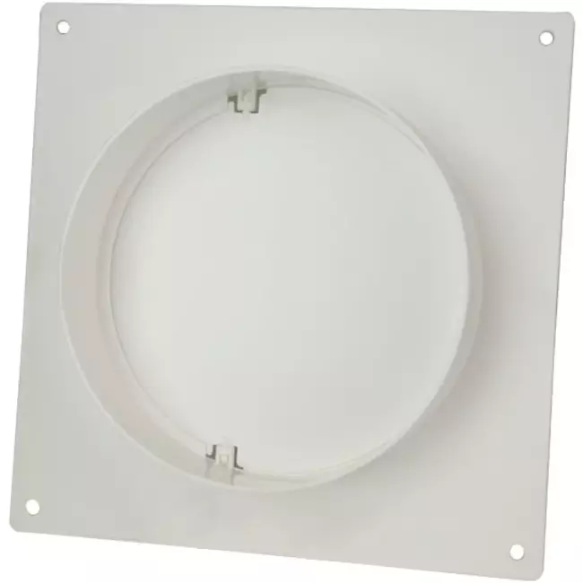 Rund vægplade i plast med kontraspjæld, diameter: 125 mm - AFV125
