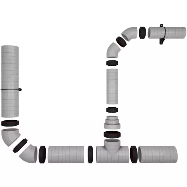 Isoleret bøjning EPS 45° diameter 200 mm