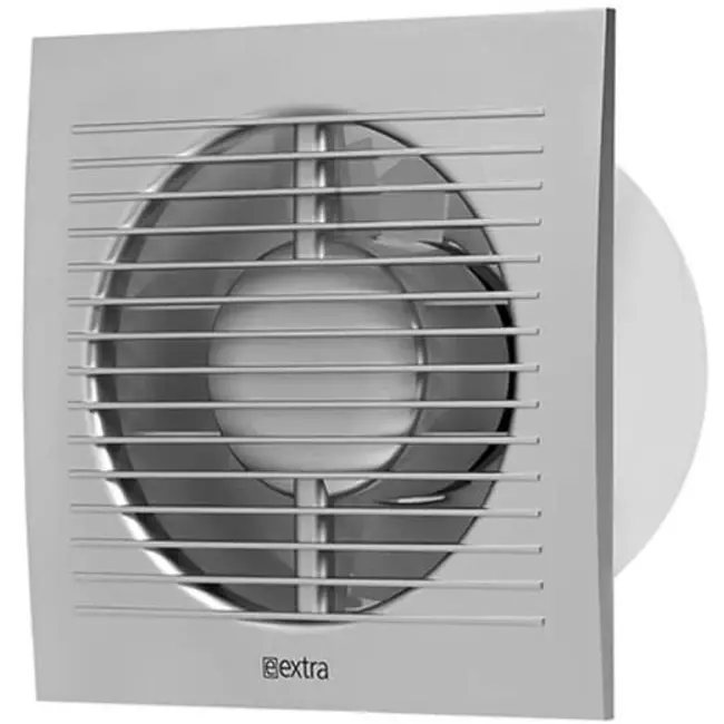 Badeværelsesventilator Ø 125 mm sølv med timer – EE125TS