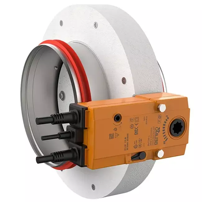 Brandspjæld rund kompakt 630 mm servomotor 24V - E-FDC DD M24 D630