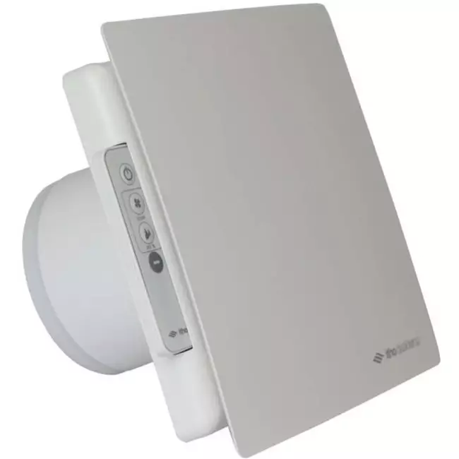 Badeværelsesventilator Ø 100 mm – hvid med timer, fugtsensor og fjernbetjening BTV-ssst Supreme