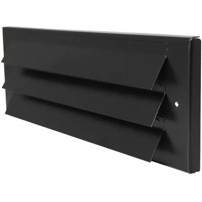 Udvendigt væggitter overflademonteret 300 mm x 100 mm SORT