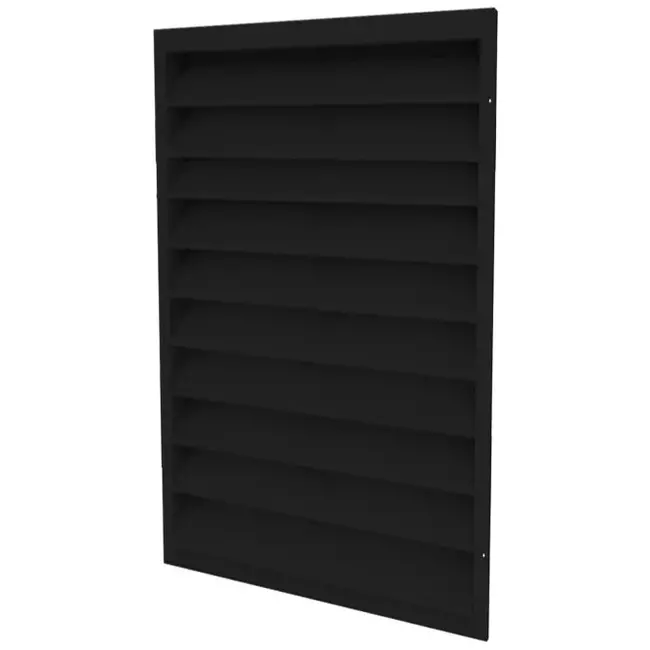 Ydervægrist 200 x 300 aluminium med faste ventilatorblade - blandet farve RAL 9005