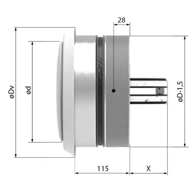 Brandspjæld cirkulært 200 mm med ventilationsventil - E-BFDC V EI60S D200