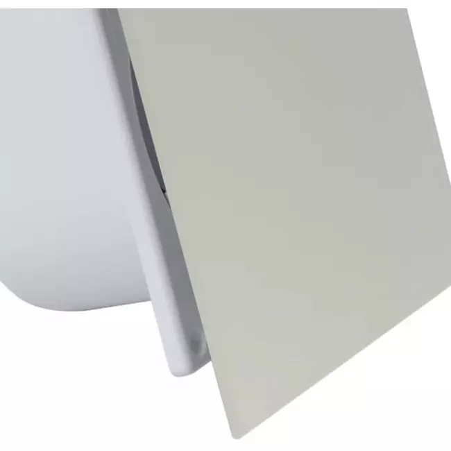 Badeværelsesventilator Ø 125 mm med fugtsensor og timer – frontpanel i satin sølvfarvet glas