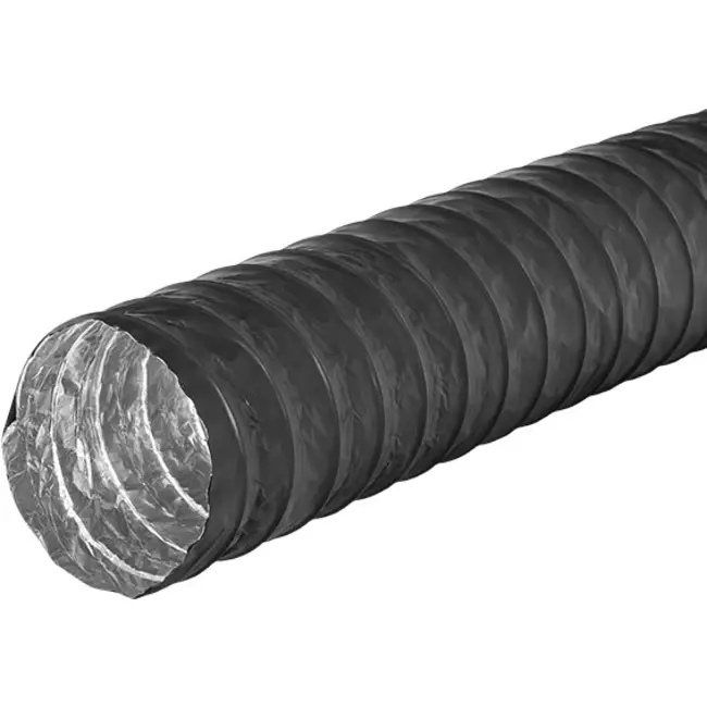 Combidec-ventilationsslange i aluminium med yderlag i polyester, SORT, Ø80 mm (10 meter)
