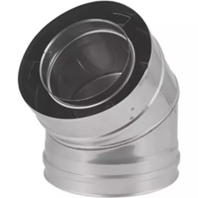 Koncentrisk diameter 130 - 200 mm bøjning 45 gr I316L/I304 (D0,5/0,6) (inkl. indvendigt rør af tætningsgummi)