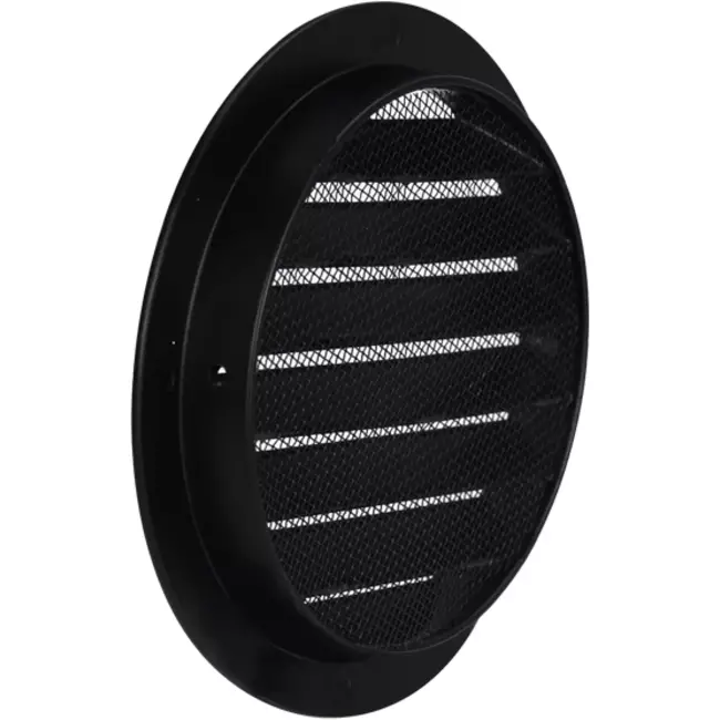 Udendørs ventilationsriste i aluminium - Ø 100 mm - Sort