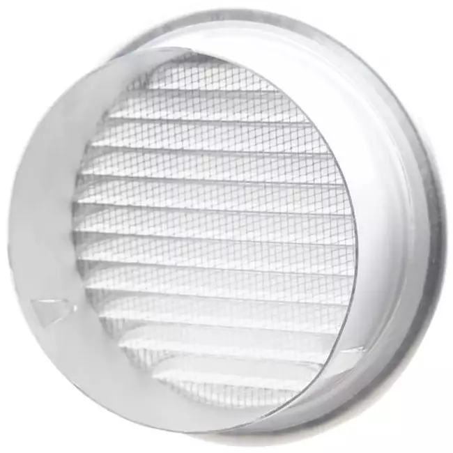 Rund ventilationsrist i metal med monteringsmuffe Ø 180 mm aluminium – DWRA180S