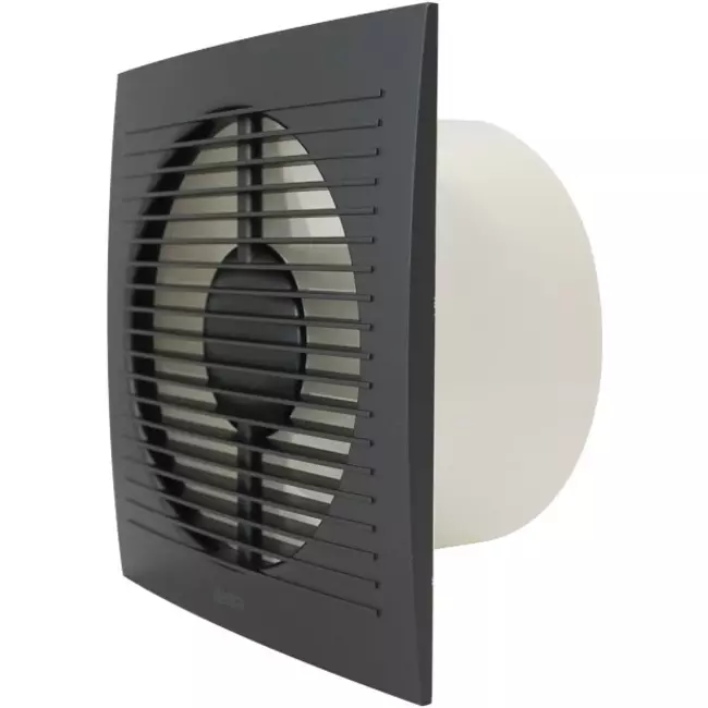 Badeværelsesventilator Ø 125 mm antracit med timer – EE125TA