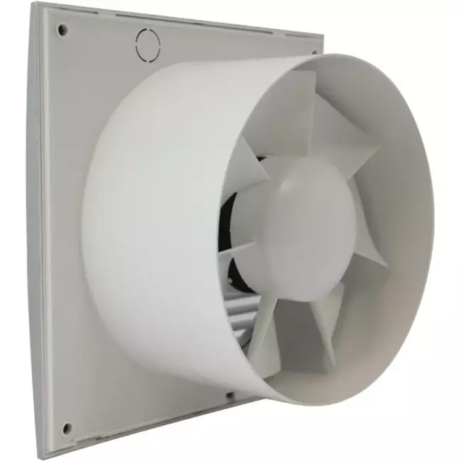 Badeværelsesventilator Ø 125 mm sølv med timer – EE125TS